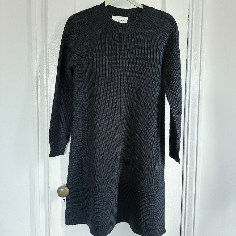 Pomander Place Tuckernuck Black Ainsley Sweater Dress Long Sleeve Mini Medium - Picture 2 of 4